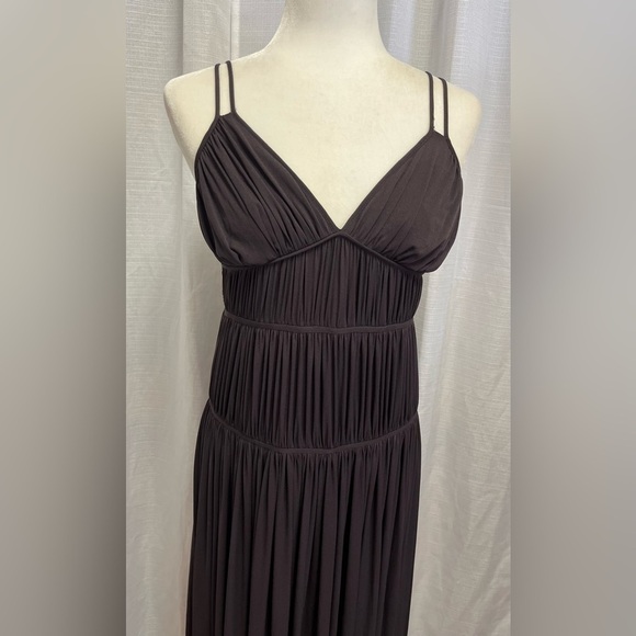 REBECCA TAYLOR Ruffled Lined Sleeveless V Neck Tea-Length dress NWT | size 6 - Picture 5 of 9